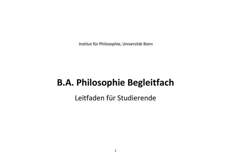 B.A. Begleitfach Leitfaden (Prüfungsordnung 2013)